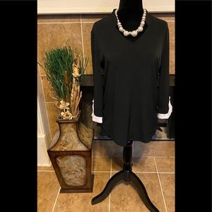 Black and white blouse